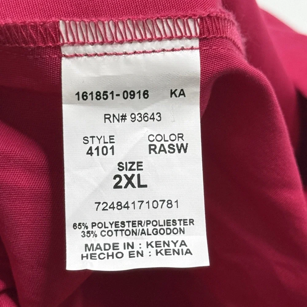 Cherokee Scrubs Pants Pink Womens 2XL Drawstring Raspberry‎ 4101 Modern Classic